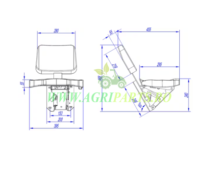 Scaun pasager fata tractor John Deere - AL114321; AL159655; AL173569 [1]
