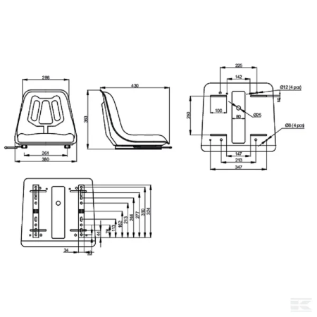 Scaun tractor din PVC galben, fara suspensie [1]