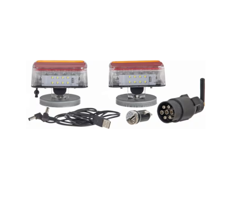 Set lămpi magnetice fără fir LED pătrate 12V baterii Li-ion 106x98mm 7 poli [1]