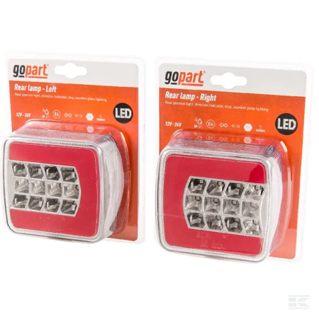 Set lampi spate LED patrata 12-24V 106,4x98,8x106,5 mm [2]
