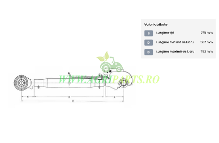 Tirant central cu carlig/fus 275, M36 cat.3/3 pentru John Deere - AL176465 [1]