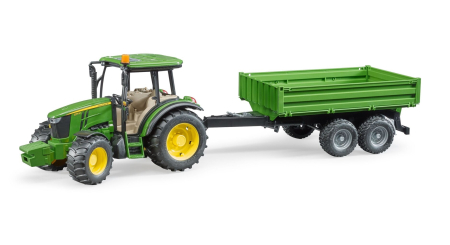 Agricultura - Tractor John Deere 5115M cu remorca basculabila - Bruder 2108