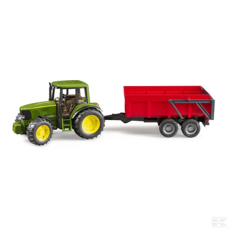 Tractor John Deere 6920 cu remorca basculabila rosie [2]