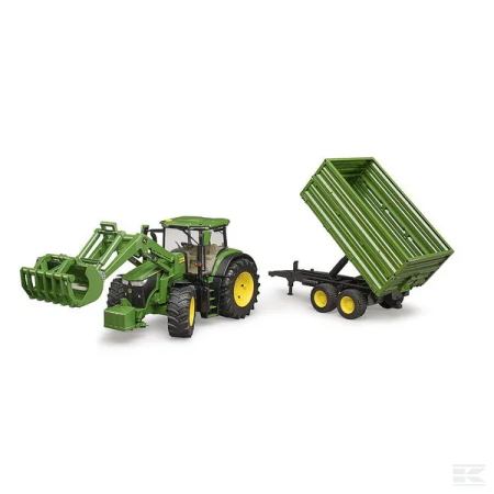 Tractor John Deere 7R 350 cu incarcator frontal si remorca [3]