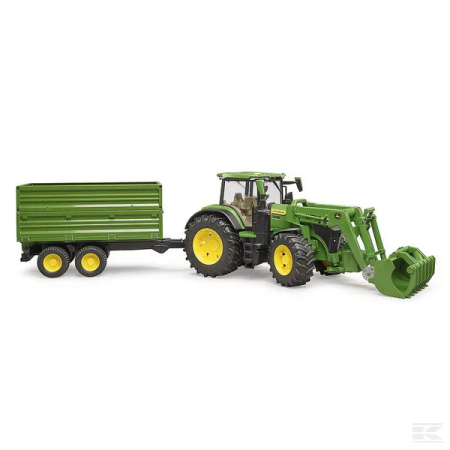 Tractor John Deere 7R 350 cu incarcator frontal si remorca [1]