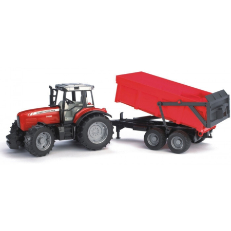 Agricultura - Tractor Massey Ferguson 7480 cu remorca basculabila