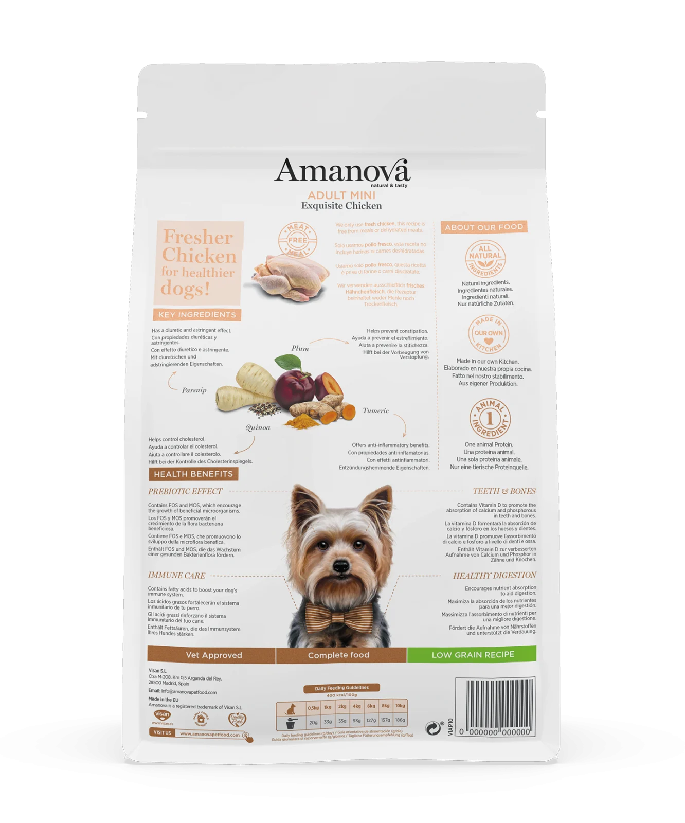 Hrana Uscata Caine Adult AMANOVA, Hipoalergenic, Talie Mica, Pui, 7 kg [3]