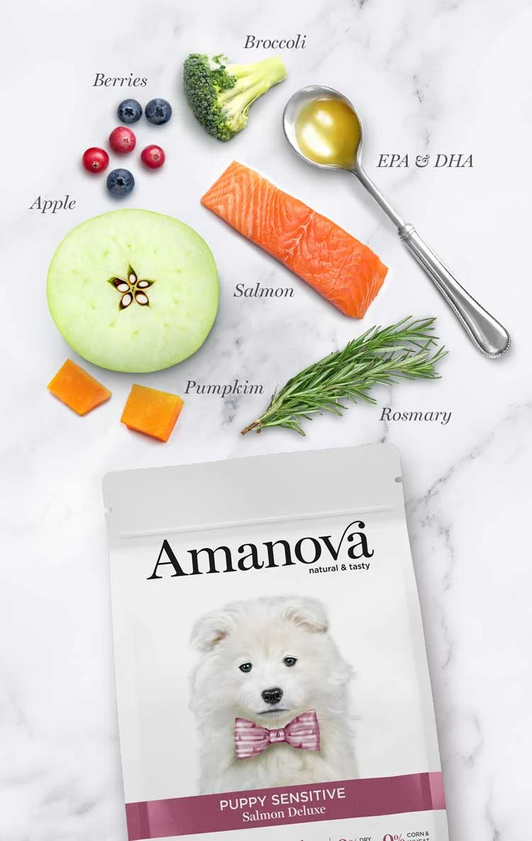 Hrana Uscata Caine Junior, AMANOVA Sensitive, Hipoalergenic, Somon, 7kg [3]