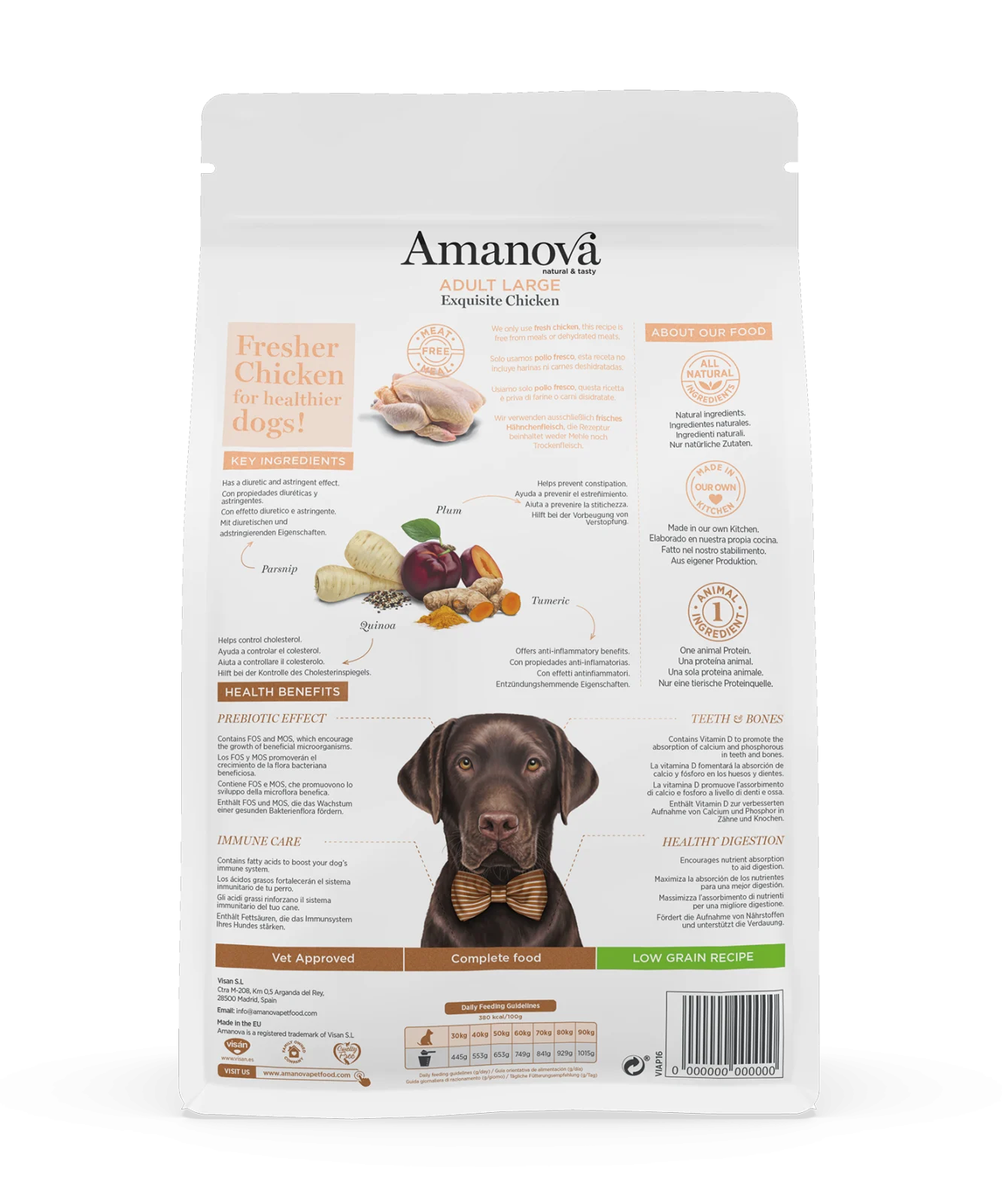 Hrana Uscata Caine Adult, AMANOVA Hipoalergenic, Talie Mare, Pui, 12kg [3]