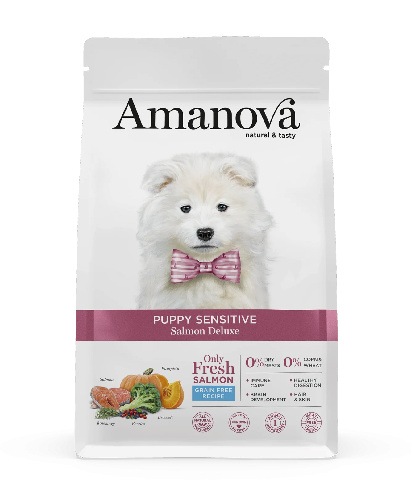 Hrana uscata - Hrana Uscata Caine Junior, AMANOVA Sensitive, Hipoalergenic, Somon, 7kg