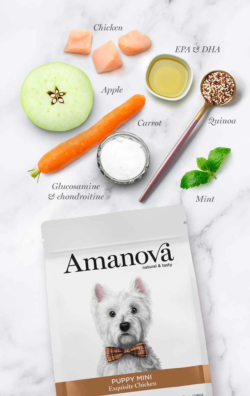 Hrana Uscata Caine Puppy Mini AMANOVA, Hipoalergenic, Pui, 2 kg [1]