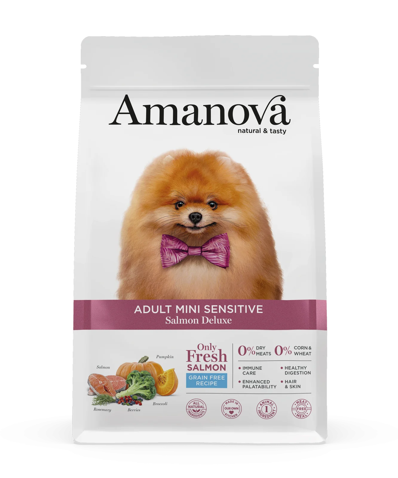Hrana uscata - Hrana uscata caine Adult AMANOVA Hipoalergenicm Talie Mica, Sensitive, Somon, 7 kg