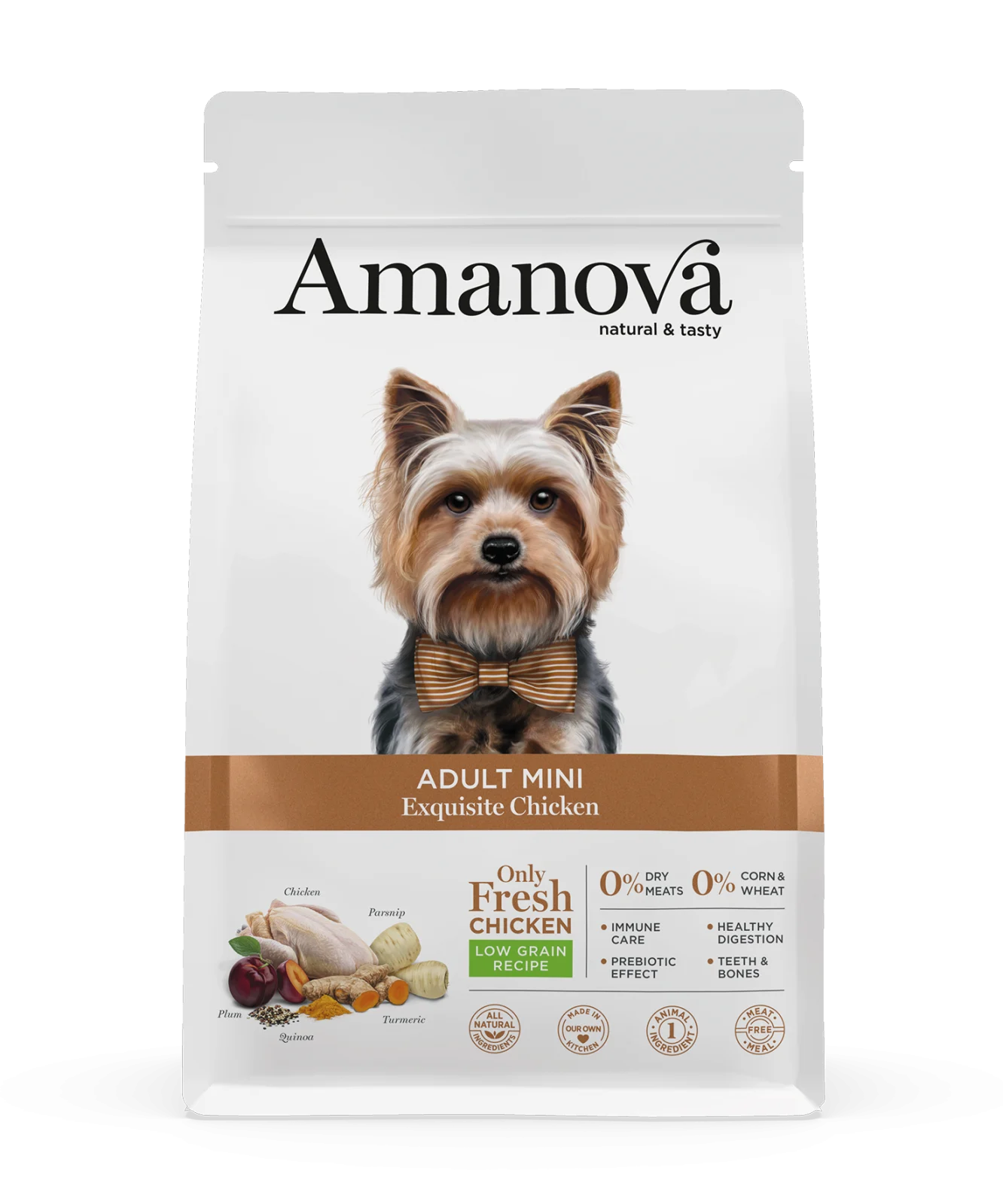 Hrana uscata - Hrana Uscata Caine Adult AMANOVA, Hipoalergenic, Talie Mica, Pui, 7 kg