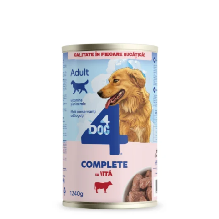 Hrana umeda - Hrana-umeda-caini-adulti-4dog-vita-conserva-1240g