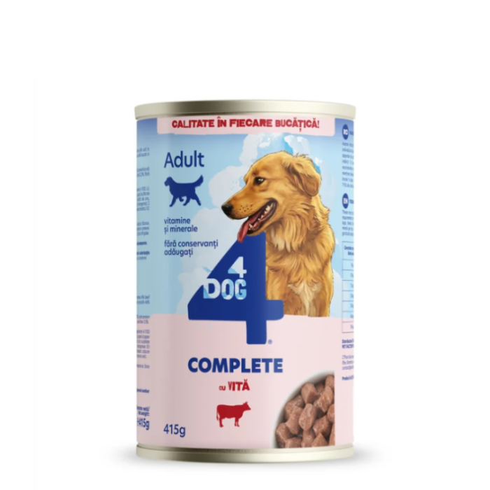Hrana umeda - Hrana-umeda-caini-adulti-4dog-pui-conserva-415g