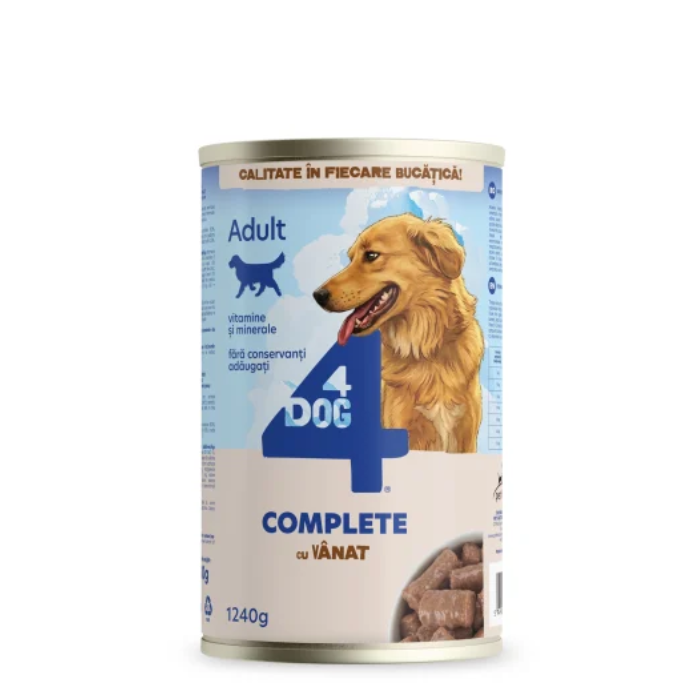 Hrana umeda - Hrana-umeda-caini-adulti-4dog-vanat-conserva-1240g