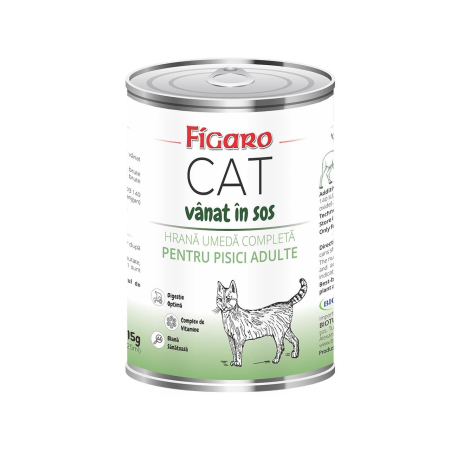 FIGARO & BIO - hrana-umeda-pisici-FIGARO-ADULT-vanat-sos-conserva-415g-AgriUrsan