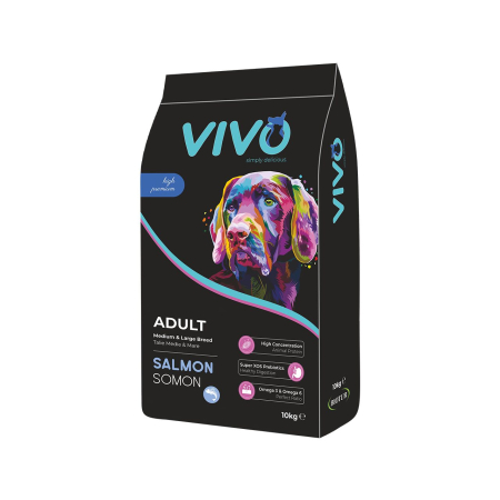 VIVO - hrana-uscata-caini-adulti-VIVO-SUPER-PREMIUM-miel-somon-10kg-AgriUrsan