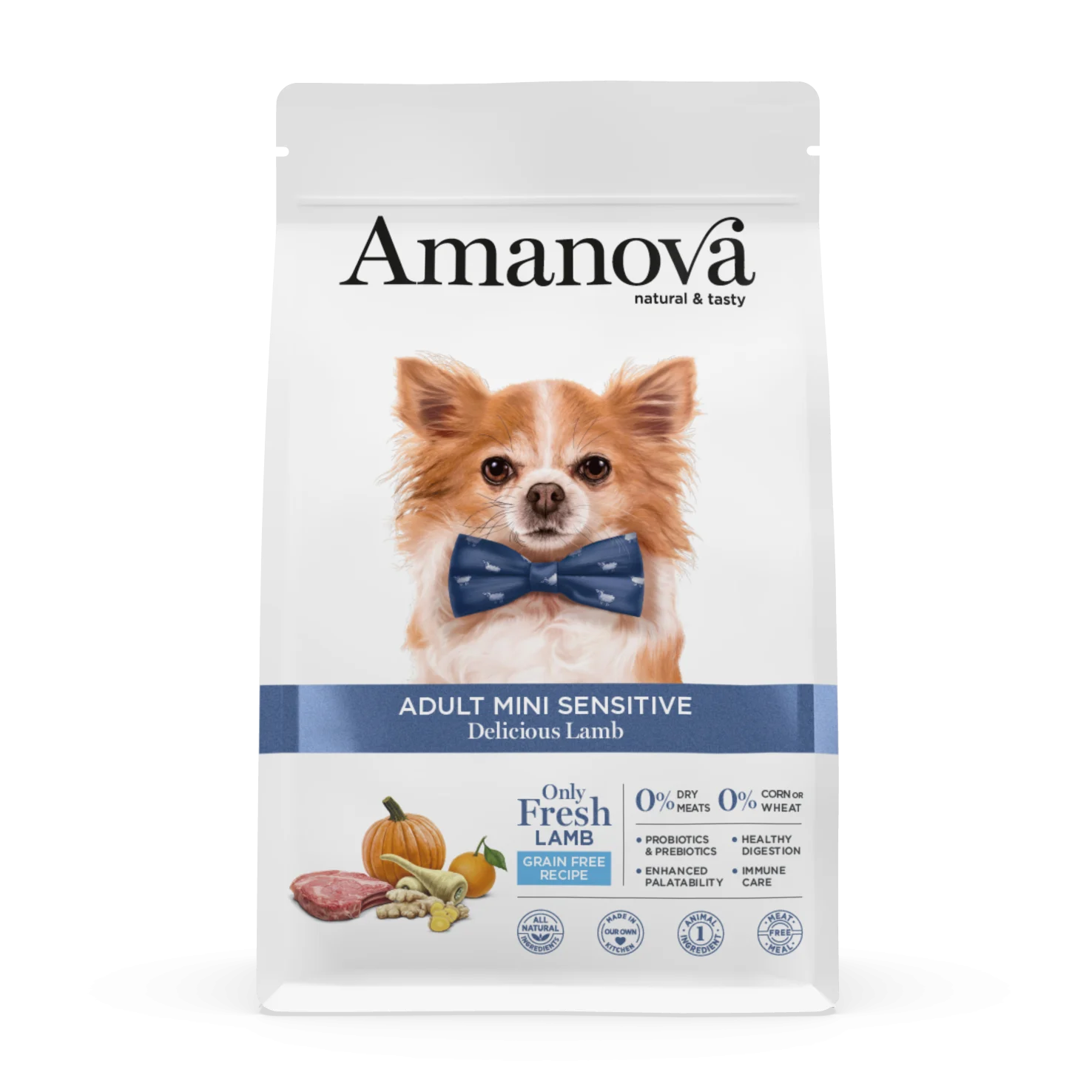 Hrana uscata - Hrana uscata caine Adult AMANOVA Hipoalergenic, Mini Adult, Sensitive, Miel, 7 kg