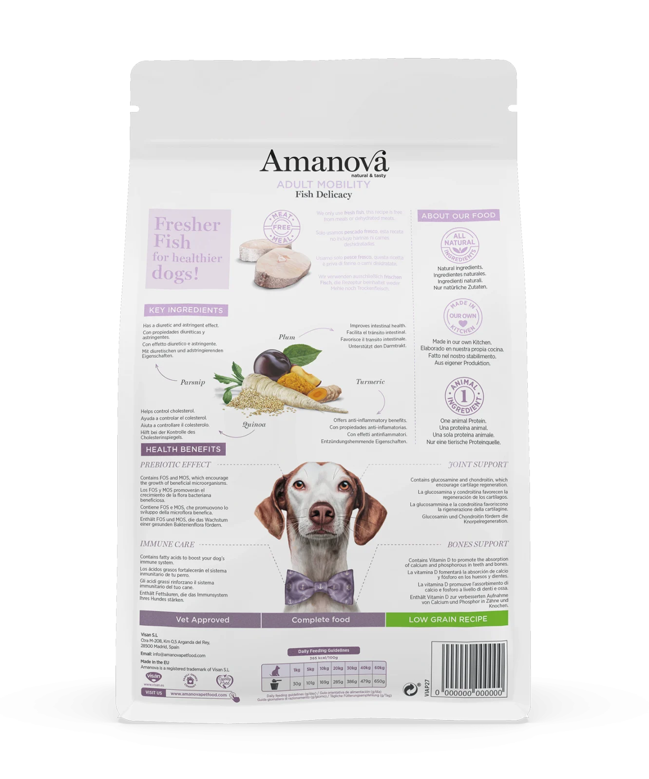 Hrana Uscata Caine Adult, AMANOVA Mobility, Hipoalergenic, Pește Alb, 10kg [2]