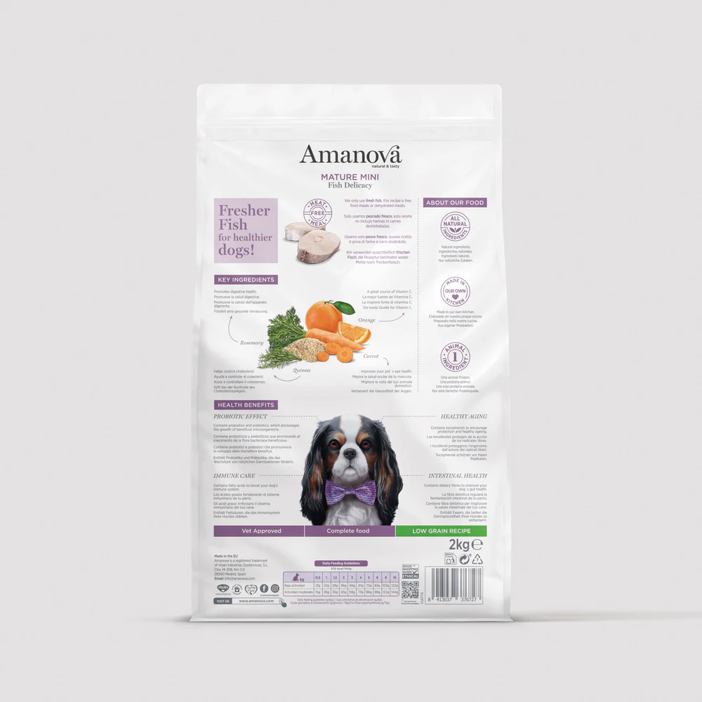 Hrana uscata caine Senior AMANOVA Mature, Hipoalergenic, Talie Mica, Ppeste, 7 kg [1]