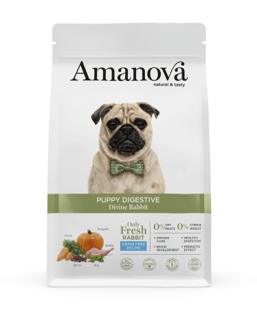 Hrana uscata - Hrana Uscata Caine Junior, AMANOVA Digestive, Hipoalergenic, Iepure, 7kg