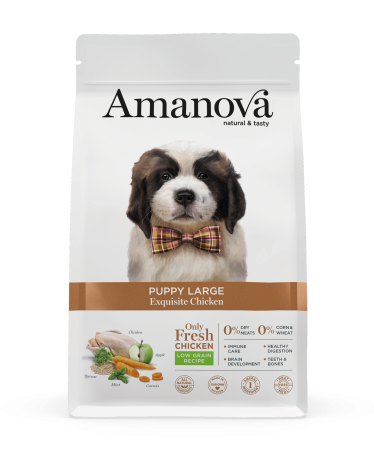 CAINI - Hrana uscata caine Puppy AMANOVA Hipoalergenic, Talie Mare, Pui, 12 kg