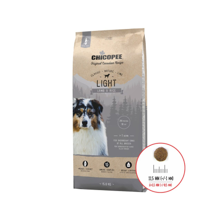 CHICOPEE - hrana-uscata-caini-SUPER-PREMIUM-CHICOPEE-CNL-LIGHT-miel-si-orez-15kg-AgriUrsan
