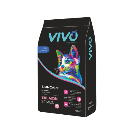 VIVO - hrana-uscata-pisici-VIVO-SUPER-PREMIUM-skincare-somon-10kg-AgriUrsan