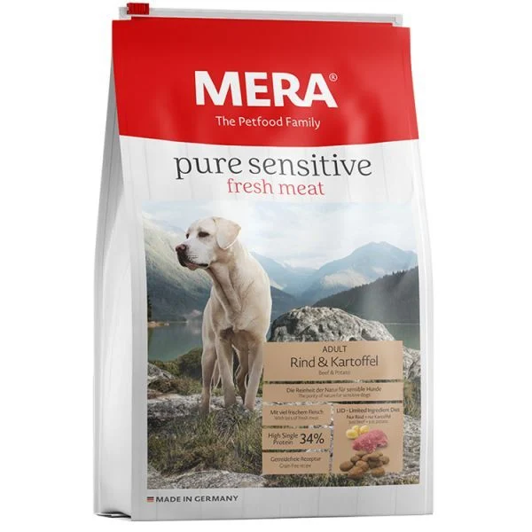 CAINI - MERA Pure Sensitive Adult Meat Vită și Cartofi 4 kg