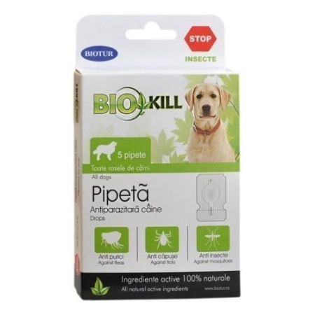 PRODUSE DE VARA - pipeta-antiparazitara-caini-BIO-KILL-5-bucati-AgriUrsan