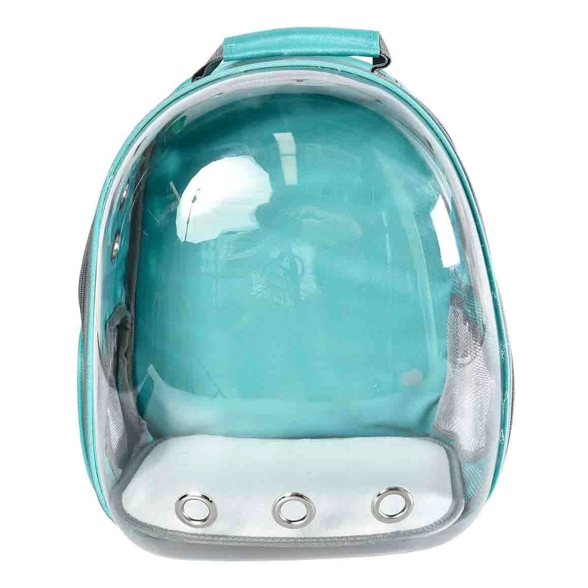 CAINI - rucsac-transport-caini-4dog-deluxe-transparent-verde-31x42x28cm