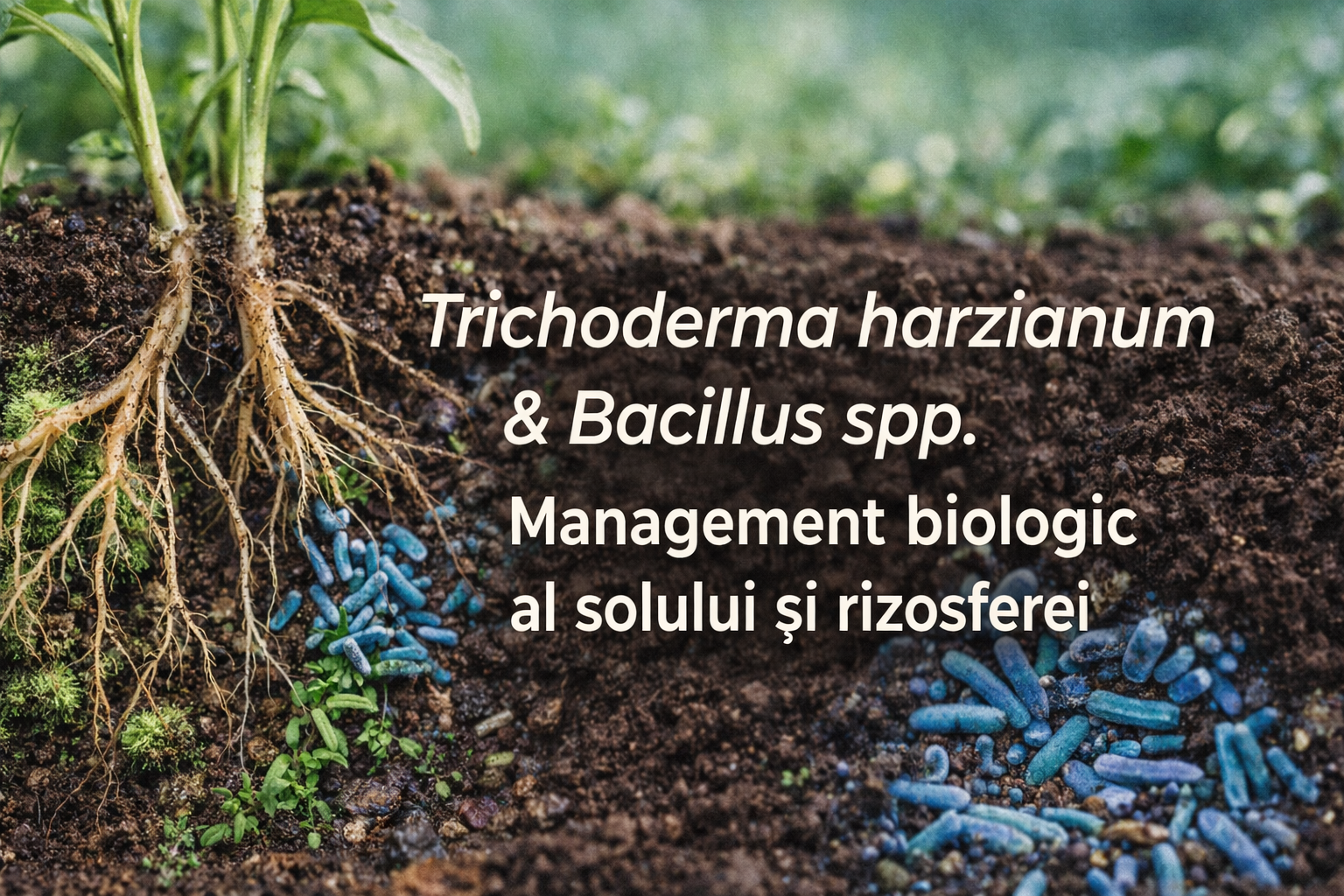 Consorții microbiene pe bază de Trichoderma harzianum și specii de Bacillus– rol, dozare și utilizare în managementul biologic al solului