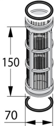 Cartus filtrant albastru inox 70x150 50 mesh [2]