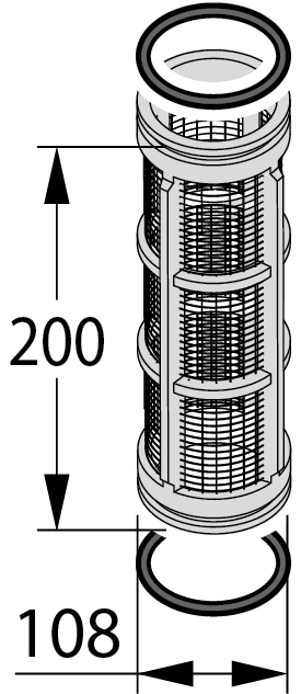 Cartus filtrant albastru inox- sita filtru 108x200 50 mesh-Geoline [2]