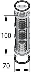 Cartus filtrant inox albastru -sita filtru 70x100 50 mesh Geoline [2]