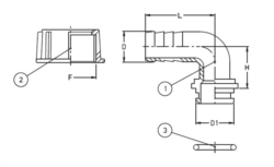 Cot la 90 grade D 19 pentru piulita 1 "- pentru furtun [2]