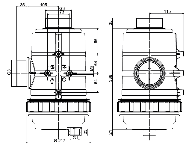 Filtru aspiratie 400 l/1" 50 mesh Geoline [2]