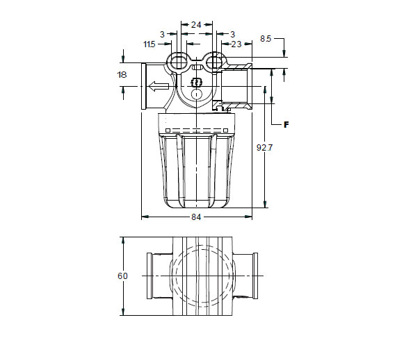 Filtru de linie presiune 3/4 "(F) BSP Geoline [2]