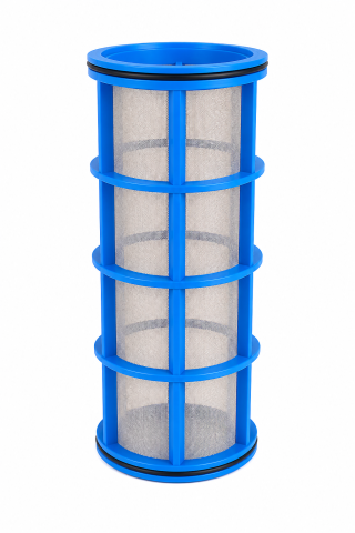 Site/filtre aspiratie/presiune/tronson erbicidatoare - Cartus filtrant absortie inox albastru- sita filtru 79x167 50 mesh-Geoline