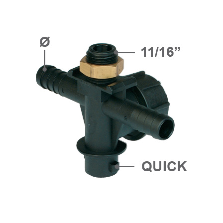 Corp duza - Corp cu simplu de linie pentru furtun D 13 mm