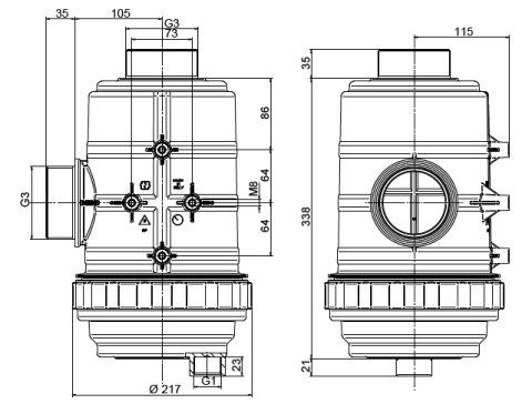 Filtru aspiratie 400 l/1" 50 mesh Geoline [1]