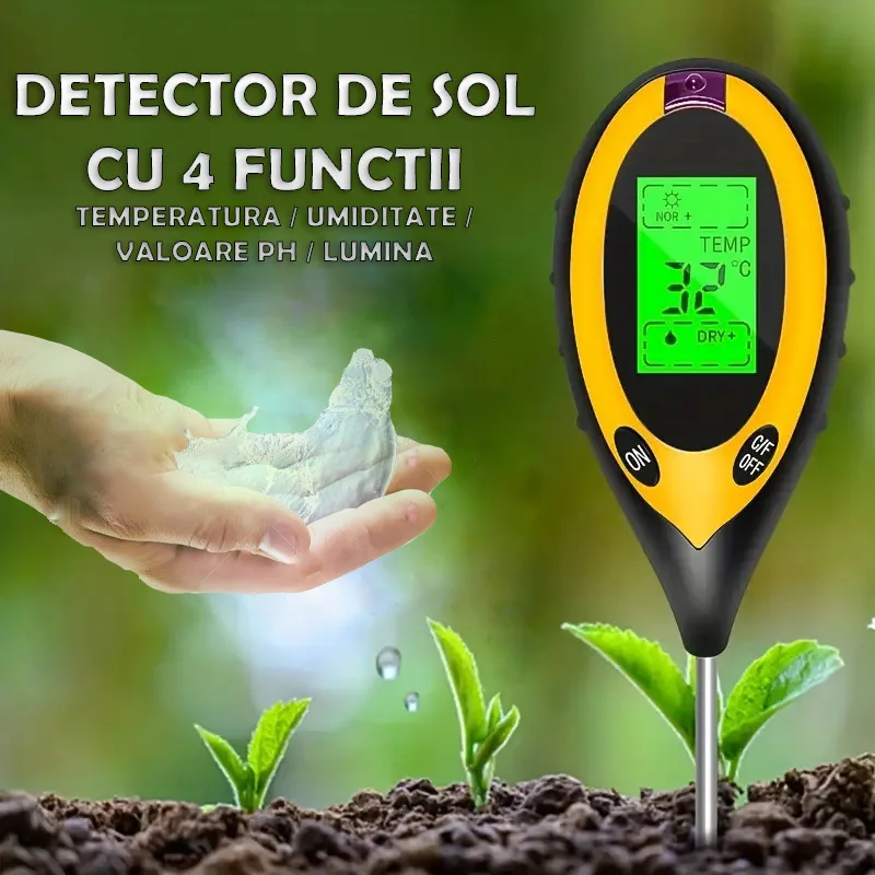 Aparat digital de analiza a solului, pH metru, 4 functii, portabil [3]