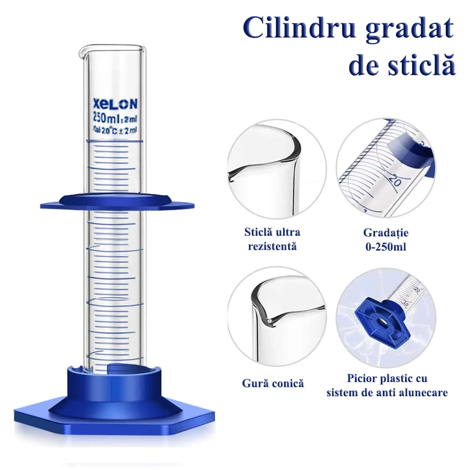 Cilindru gradat, sticla, 250ml, Xelon® [2]