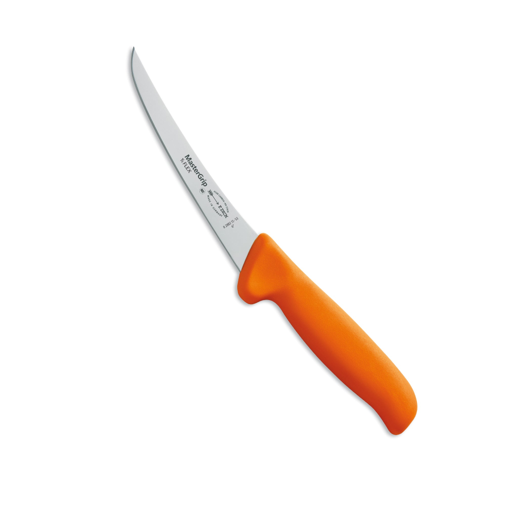 Cutit Dick Master Grip 15cm cu lama curba semi-flexibila, maner portocaliu [1]