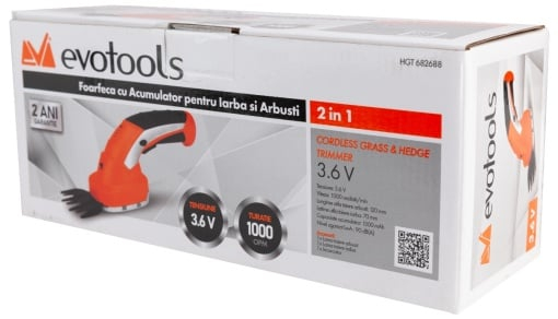 Foarfeca cu Acumulator pentru Iarba si Arbusti 2 in 1 Evotools / U[V]: 3.6 [2]