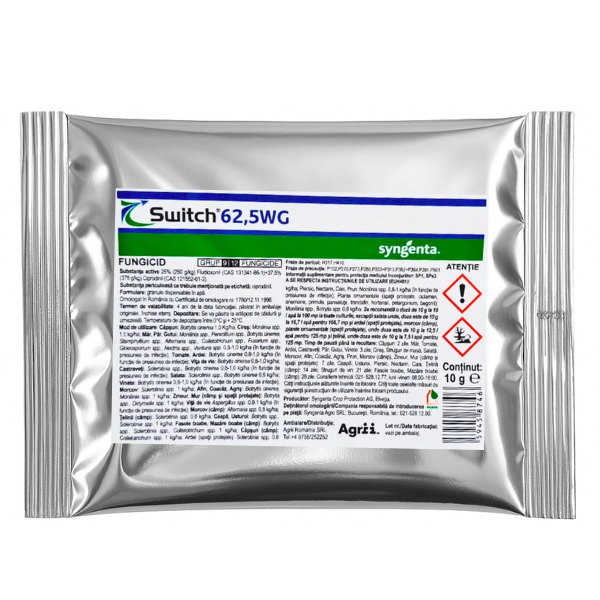 Fungicid SWITCH 62,5 WG - 100 g, Syngenta, Sistemic, Flori, Legume, Vita de vie [1]