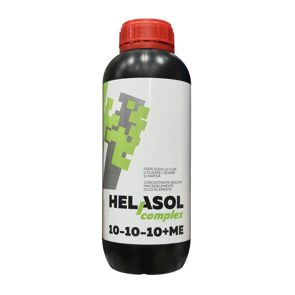 Ingrasamant foliar HELASOL COMPLEX 10-10-10 + ME, Concentrat, Ecofol - 1 Litru, Azot, Fosfor, Potasiu + Microelemente [1]