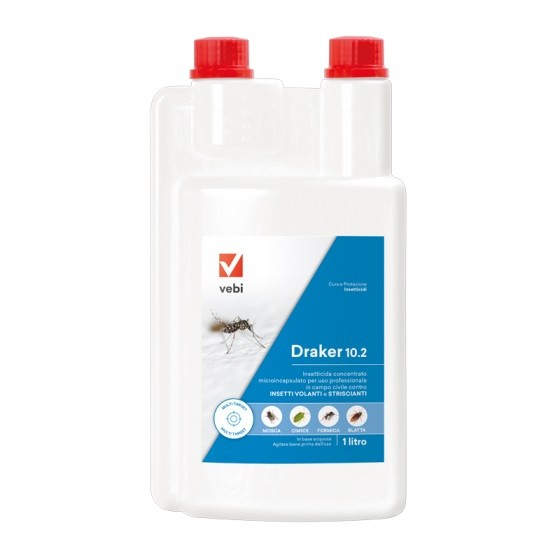 Insecticid DRAKER 10.2, Vebi, Concentrat - 1 litru, Muste, Tantari, Gandaci, Capuse, Furnici, Paianjeni [1]