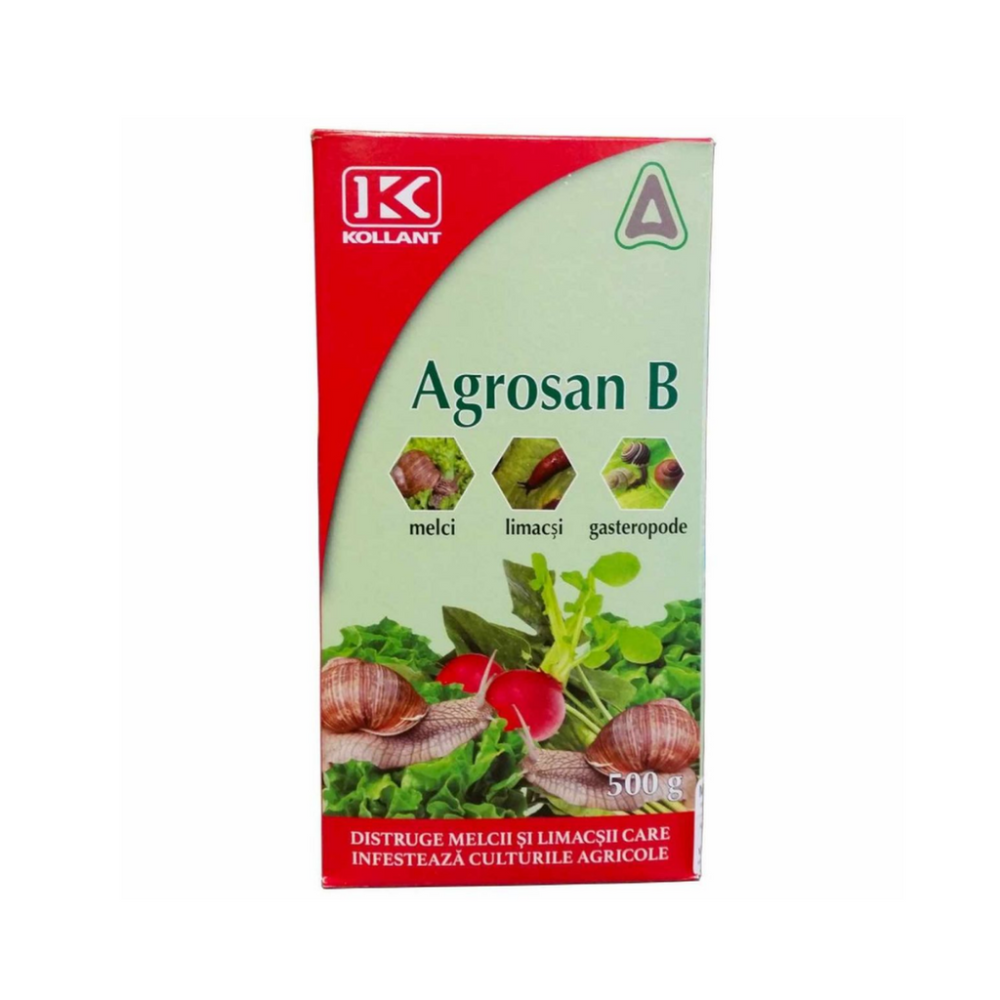 Moluscocid AGROSAN B - 500 g, Kollant, Combate Melcii, Limacsii, Gasteropodele, Metaldehida 5% [1]